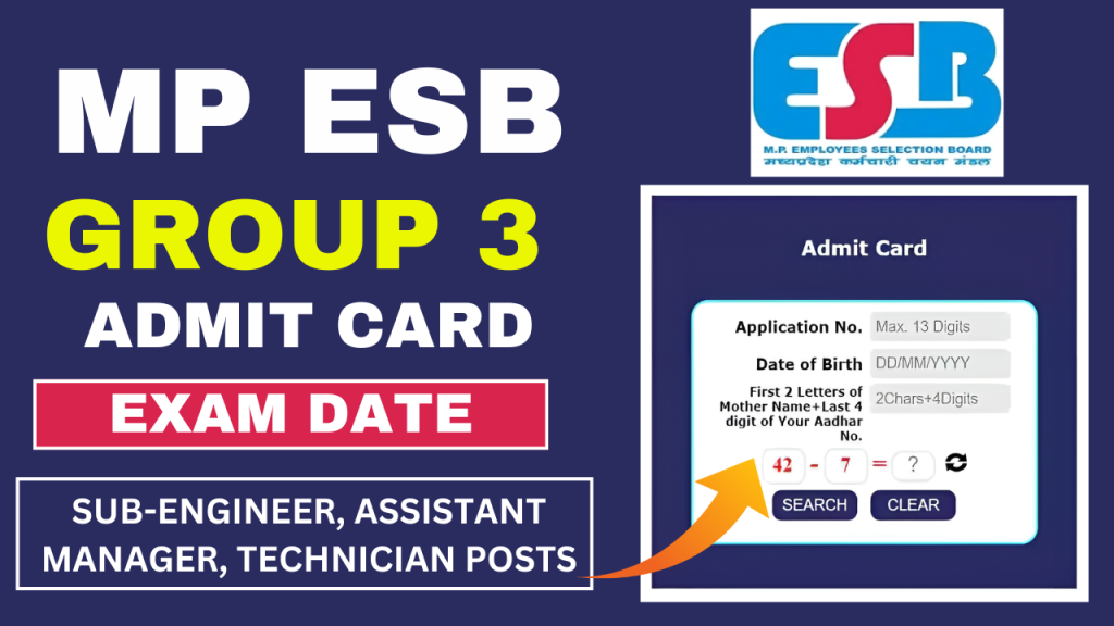 MP ESB Group 3 Admit Card