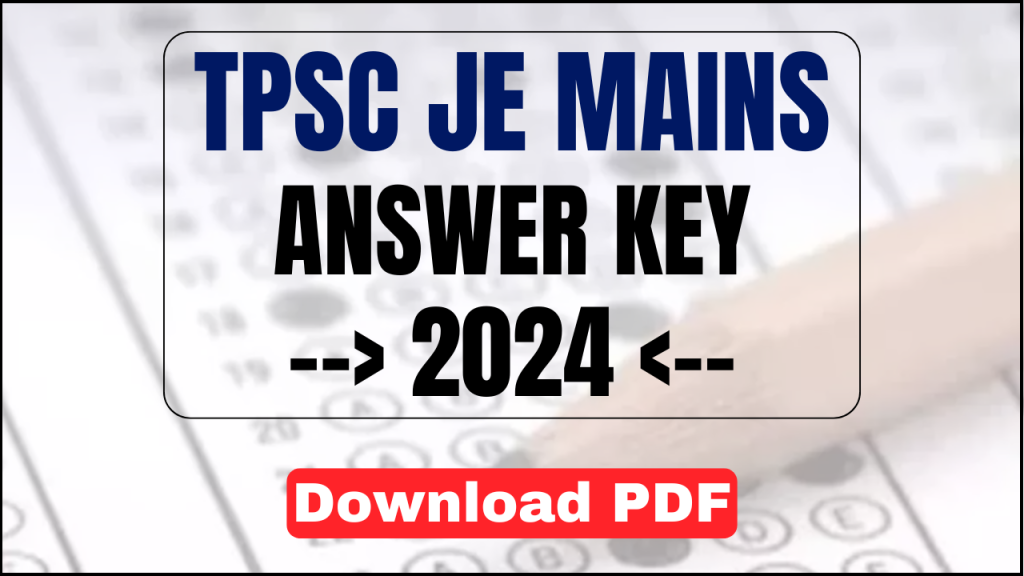 TPSC JE Mains Answer Key