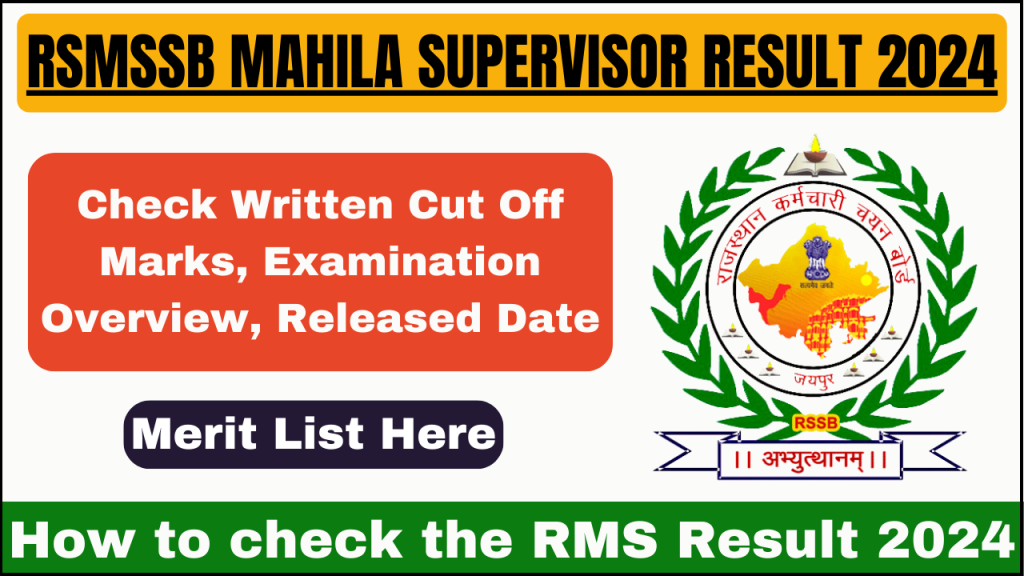 RSMSSB Mahila Supervisor Result