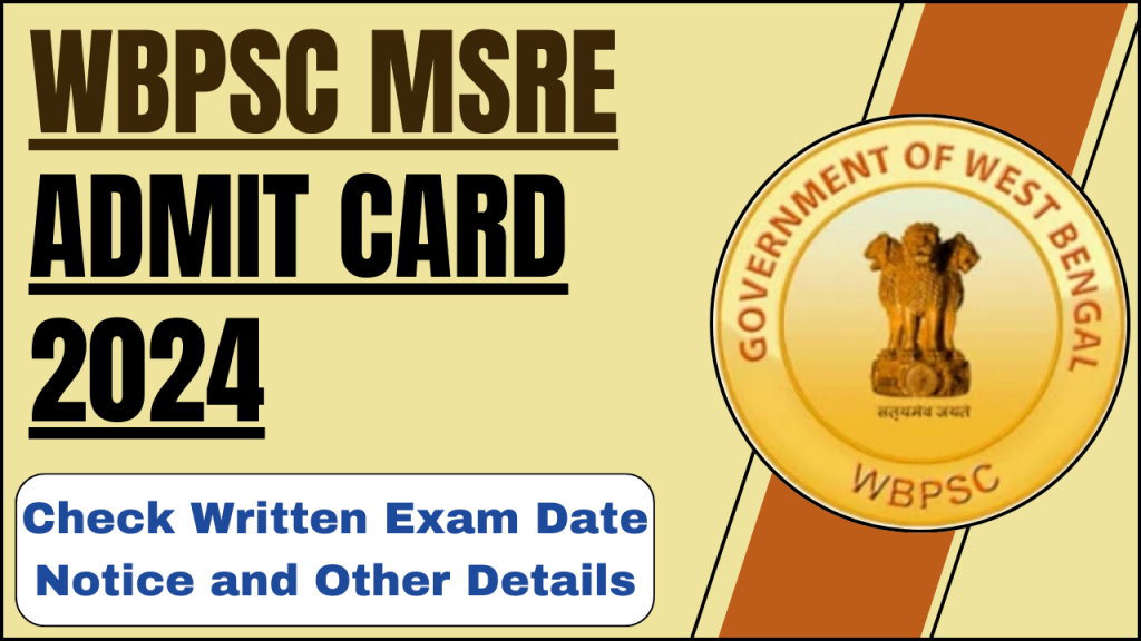 WBPSC MSRE Admit Card